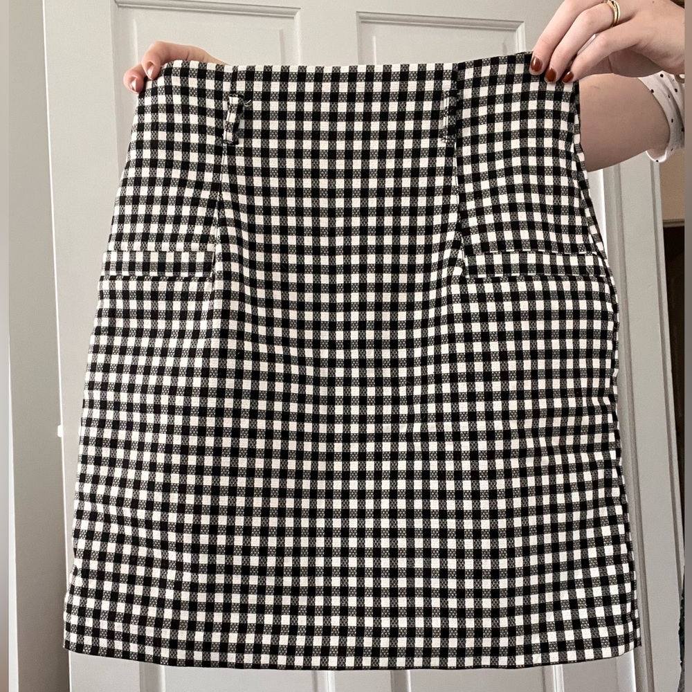 Gingham pencil skirt
